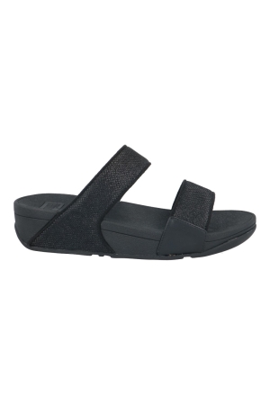 FitFlop™ Lulu shimmerglitz slides zwart